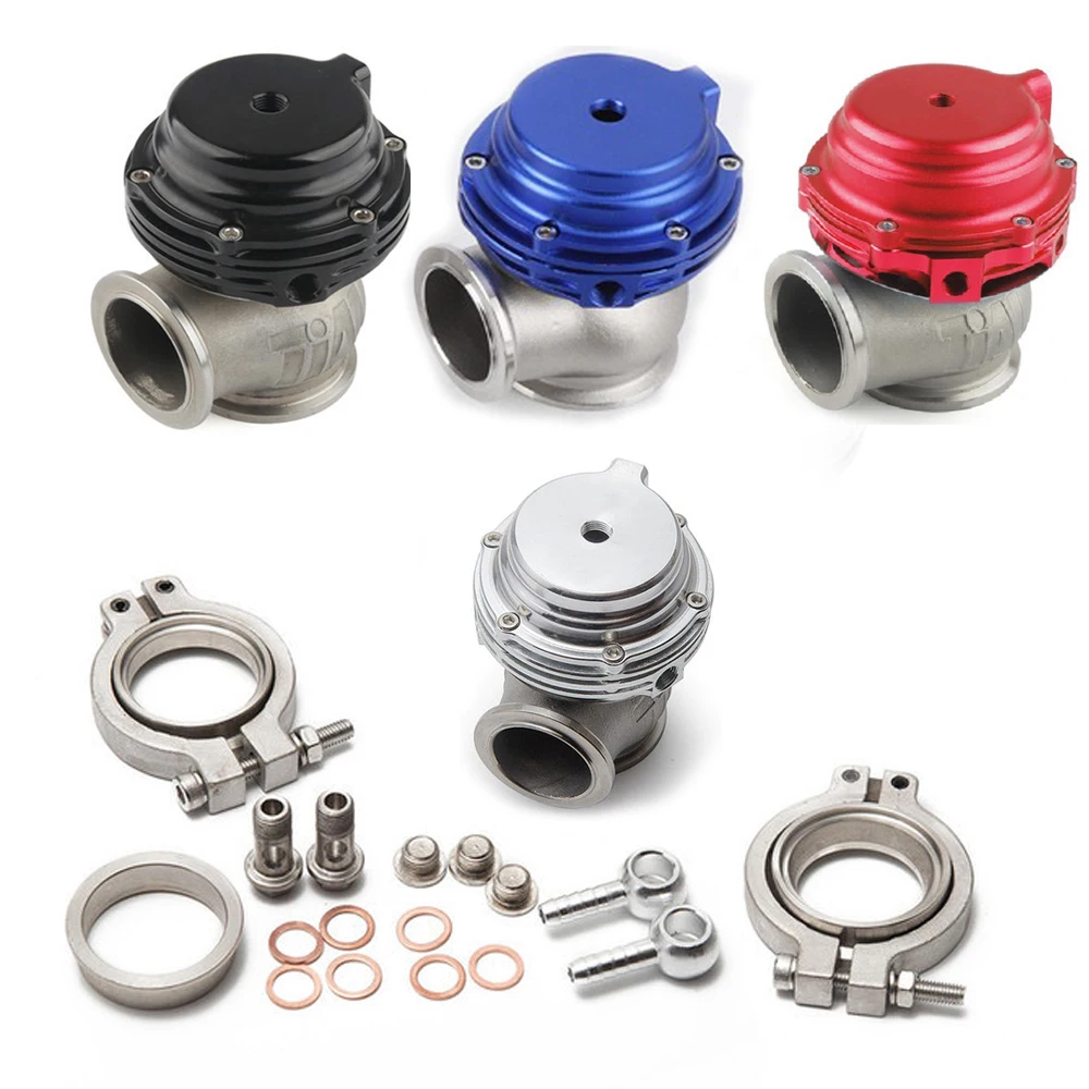 Uniwersalny 38mm zewnętrzny zawór Wastegate MV-S V-Band kołnierz Turbo KIT chłodnica wodna wydajność stop aluminium czarny/srebrny/czerwony/niebieski