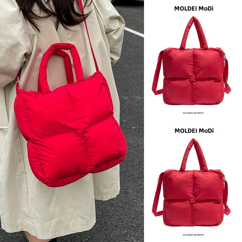 

Большая женская сумка через плечо из ткани Оксфорд, модная, трендовая, с мягкой ручкой и застежкой-молнией, для повседневного использования