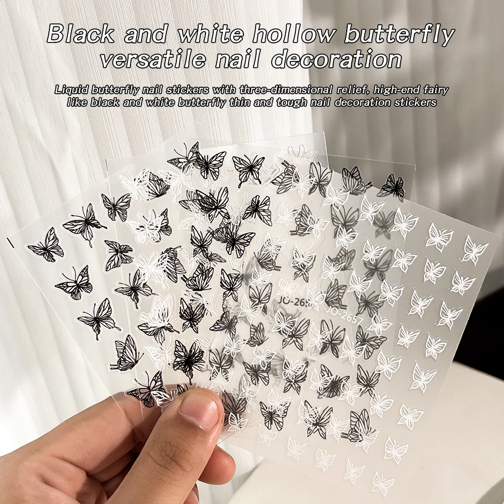 1Pc Spitze Relief Schmetterling Nagel Aufkleber Mit Aushöhlen Selbstklebende Nagel Dekoration Hohe Qualität Nail art Aufkleber Nagel supplie