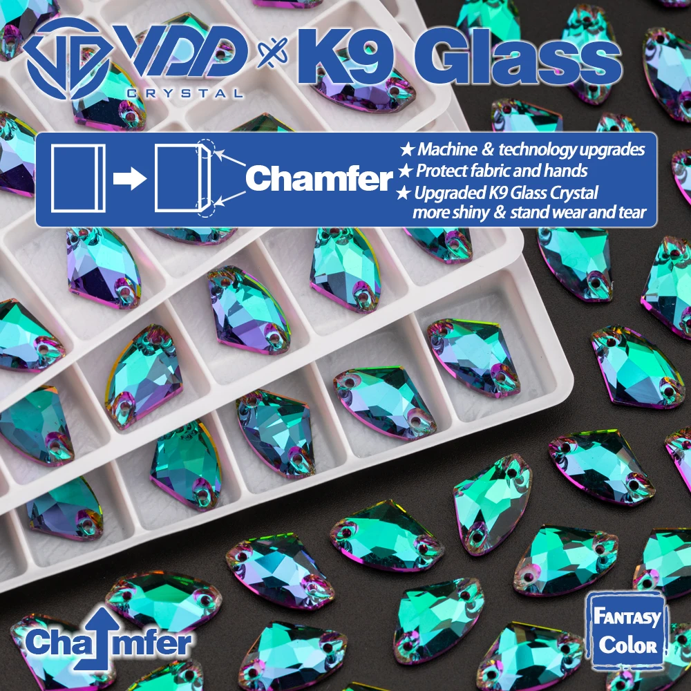 VDD Galactic 9x14mm 36Pcs Heliotrope Color Top Quality K9 Glass Sew On Rhinestones Crystal Flatback Stones Garment Decorations