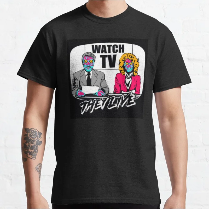 

Watch TV Retro Horror movie They Live Obey meme John carpenter vintage consume 80s Alien Graphic T Shirts large size Adult S-6XL