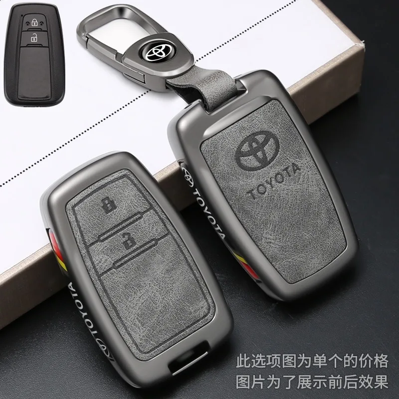 حافظة مفاتيح السيارة الجلدية على طراز السباق لسيارة Toyota C-HR Prius RAV 4 كامري كورولا لاند كروزر 200 برادو كراون TLK 200 يارس