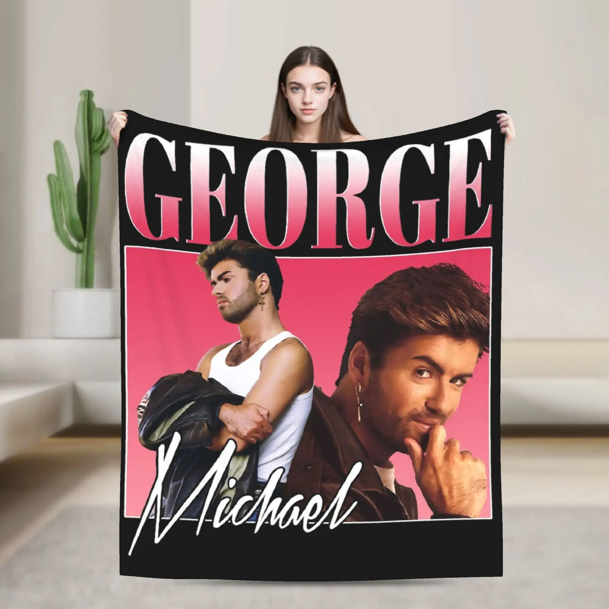 

Legend 80s Tour Singer George Michael Blankets Fleece Spring/Autumn Breathable Warm Throw Blankets for Home Travel Bedspread