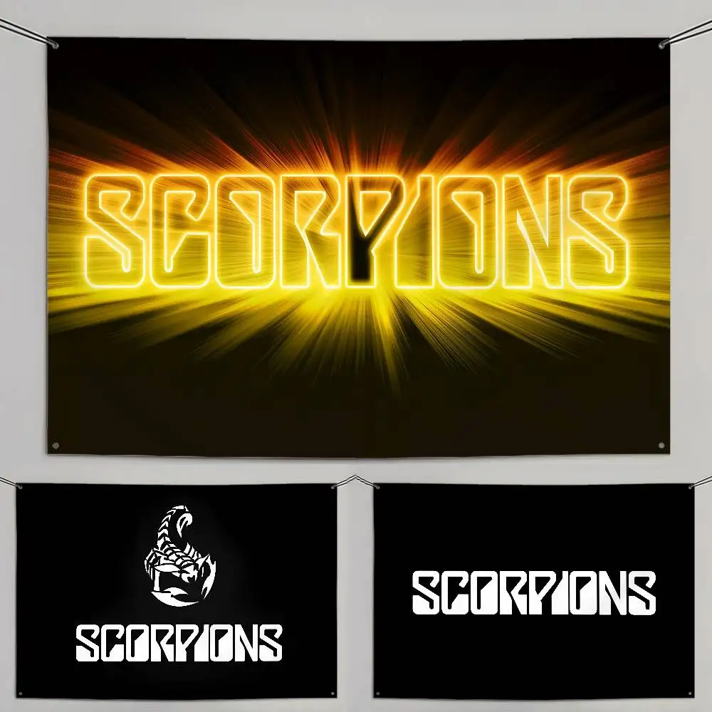S-Scorpions Heavy Rock Band Flagge, individuelle Flaggen, Wandbehang, Wandteppich, dekorative Flagge für den Außenbereich, Hintergrunddecke