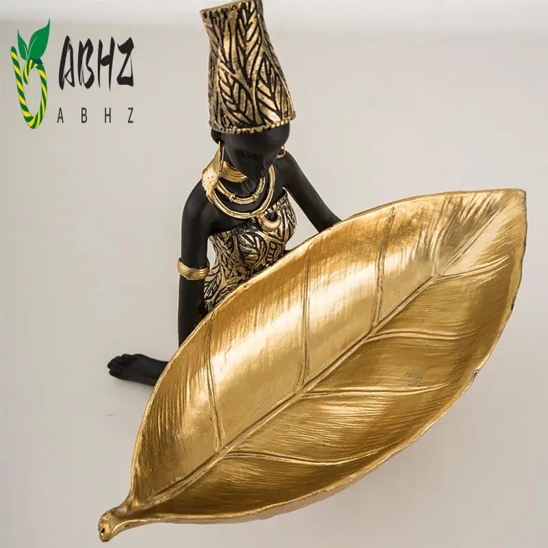 

ABHZ-Black Woman поднос из смолы-роскошный домашний декор для гостиной держатель для конфет контейнер украшение стола ваза с фруктами украшения