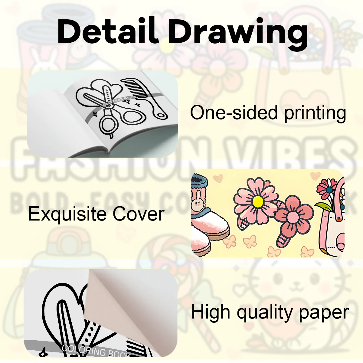 Stylish Coloring Book for Adults - 24 Pages of Creative Doodles and Relaxation Art - Perfect Fashionable Coloring Experience