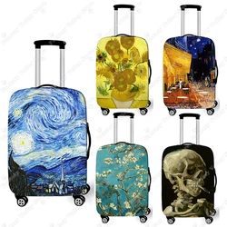 Oil Painting Starry Night By Van Gogh Luggage Cover Sunflower Cafe In Arles Travel Suitcase Covers Trolley Case Protective Cover
