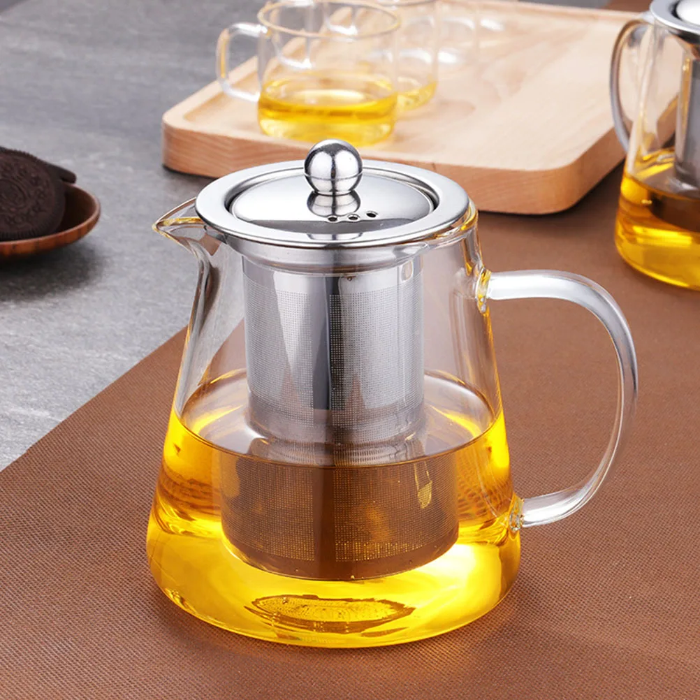 

Glass Tea Pot Transparent Household Thick Glass Teapot with Infuser for Brewing Tea Flower Coffee Herbal Drinks