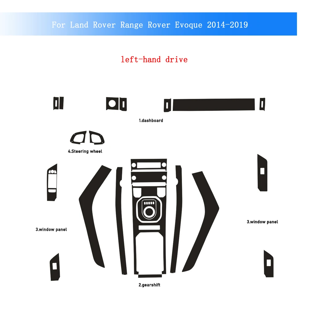 

Carbon Fiber For Land Rover Range Rover Evoque Car Film Interior Sticker Center Console Gear Dashboard Door Handle Lift Panel