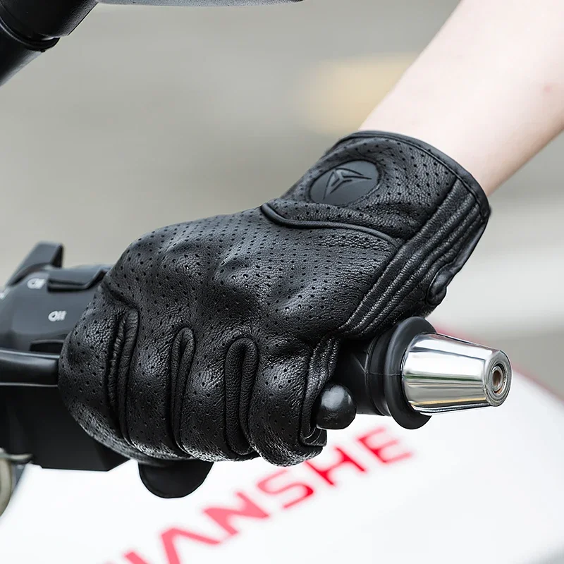 Touchscreen Leather Motorbike Sporting Safety Gloves Anti - Fall Motorcycle Gloves