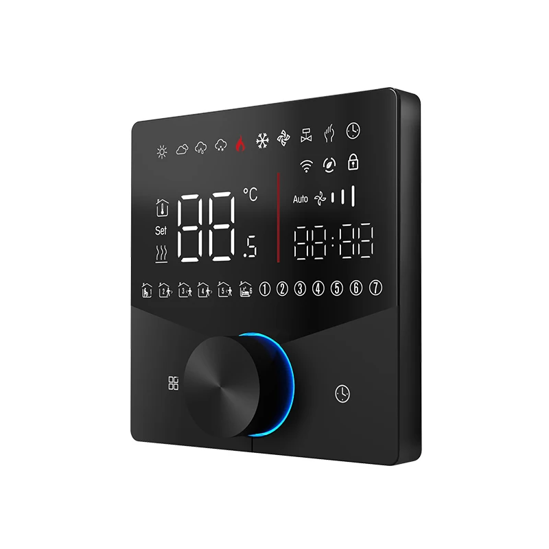 Smart BHT-009 Underfloor Heating Temperature Control Boiler Wifi Smart Retro Knob Matter Thermostat Work Google Home Plastic