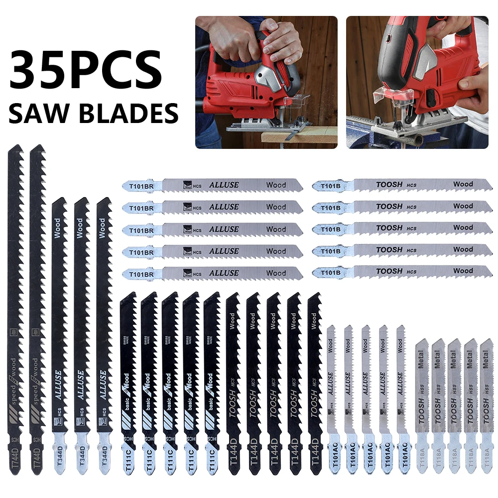 70Pcs/2set Jig Saw Cutter T-shank Fast Cut Down Jigsaw Blades Jig Saw Blade Set High Carbon Steel Metal Wood Plastic