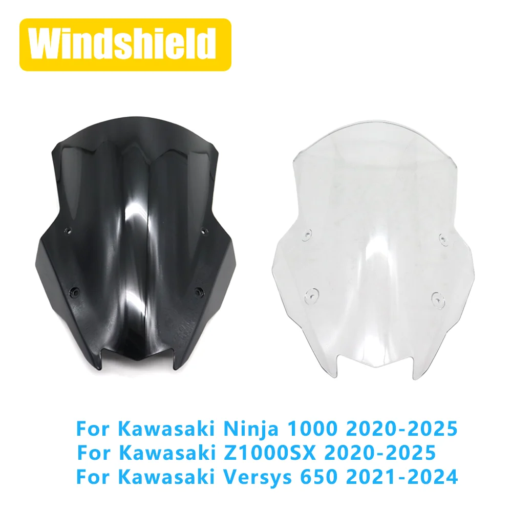 For Kawasaki Ninja 1000 Z1000SX Z 1000 SX 2020-2025 Versys 650 2021-2024 Motorcycle Windscreen Windshield Deflector Replacement