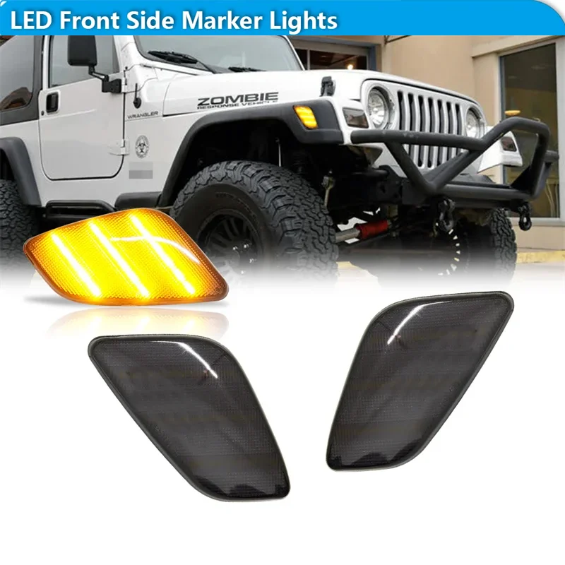 

Для Jeep Wrangler 1997-2006 Автомобильный светодиодный передний бампер, боковой габаритный указатель поворота, парковочные/дарочные фонари, расклешенные фонари на крыльях, 12 В