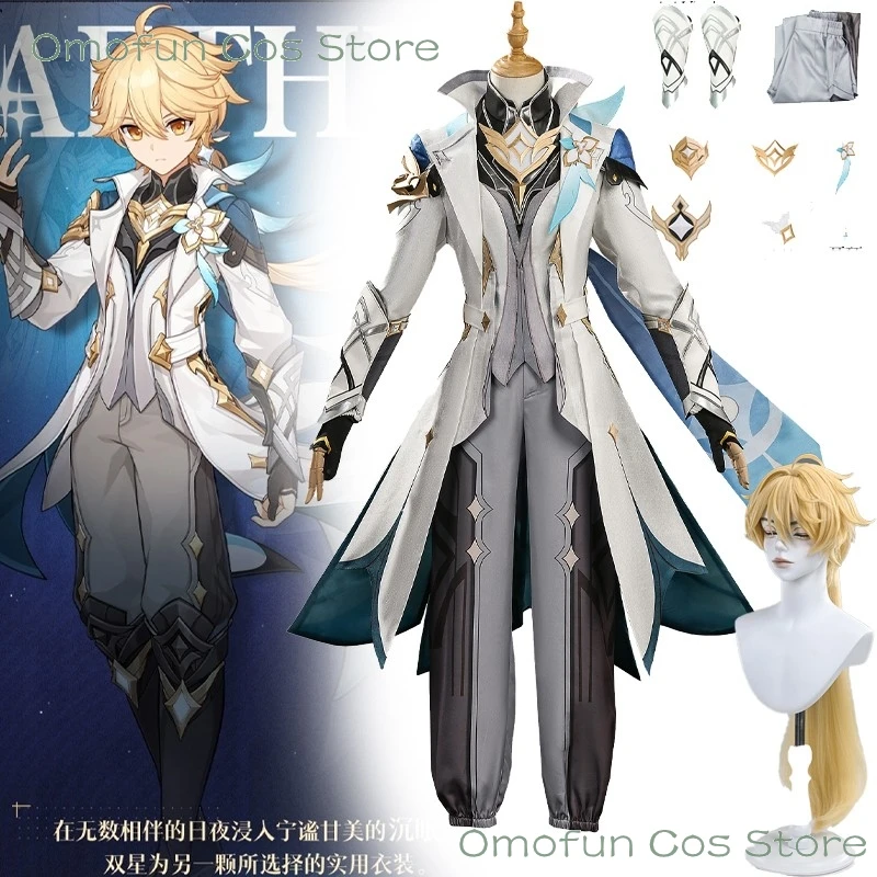 

Genshin Impact Cosplay Traveler Aether‍ Cosplay Costume New 2026 As Heaven and Earth Are Made Anew Outfits Wig Halloween Uniform