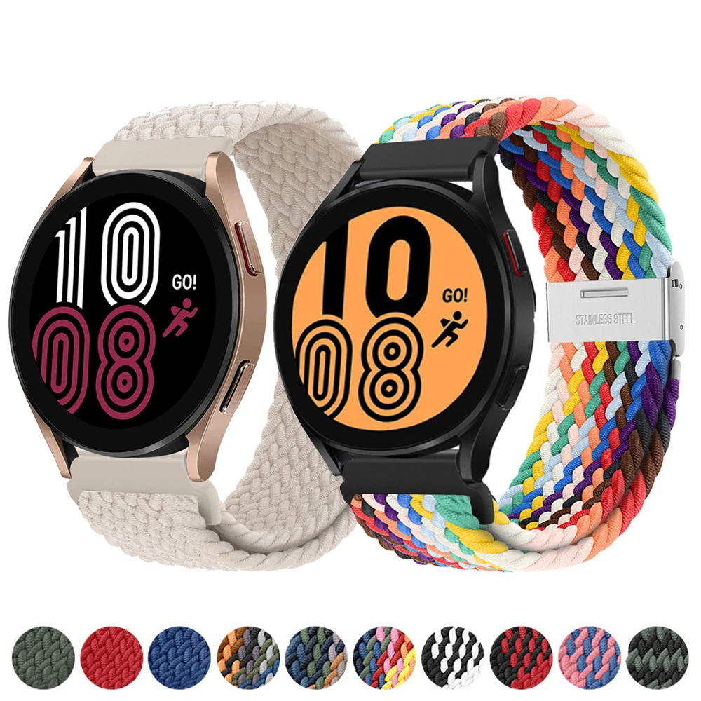 20/22mm Band for Samsung Galaxy Watch 4/Classic/46mm/42mm/active 2 Gear s3 braided Elastic bracelet Huawei GT/2/GT2/3 Pro strap