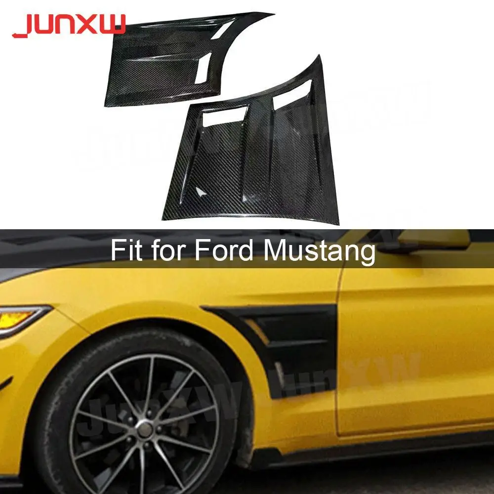 

2PCS/Set Carbon Fiber Front Bumper Sider Fender Cover Trim for Ford Mustang Coupe 2-Door 2015 2016 2017 Car Styling