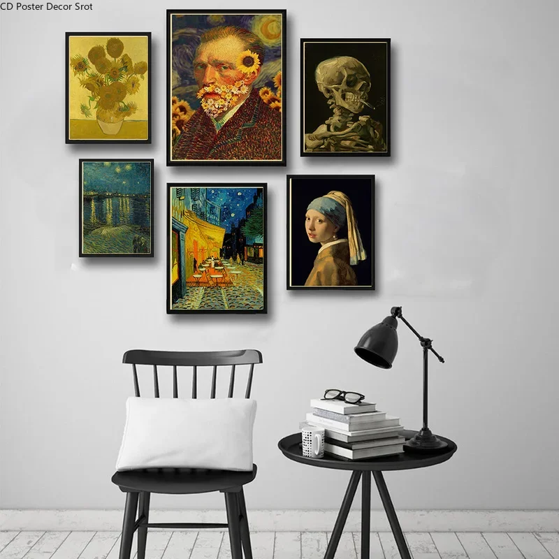 Great Painter Vincent Van Gogh Poster Kraft Paper Famous Oil Painting Posters DIY Vintage Home Room Bar Cafe Art Wall Decor Gift