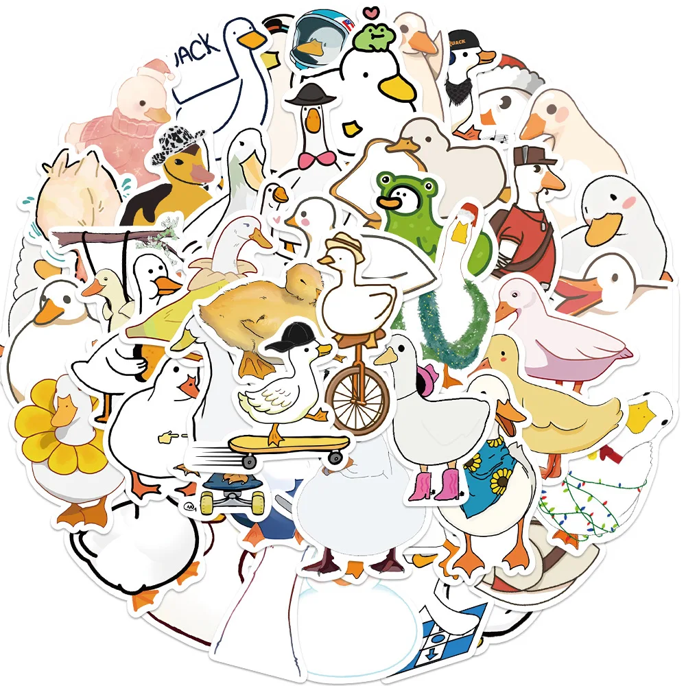 10/30/50pcs Cartoon Duck Stickers Cute Animals Toy Funny Decals DIY Notebook Skateboard Laptop Phone Bike Graffiti Kids Sticker