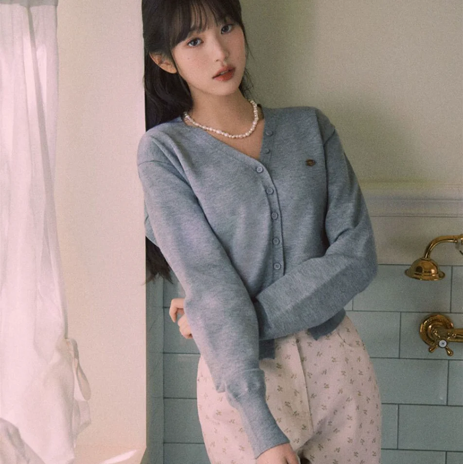 التخسيس V-Ne محبوك سترة مفتوحة لون نقي طويل Sve تخفيف Sle المرأة العادية طول محبوك سترة لخريف