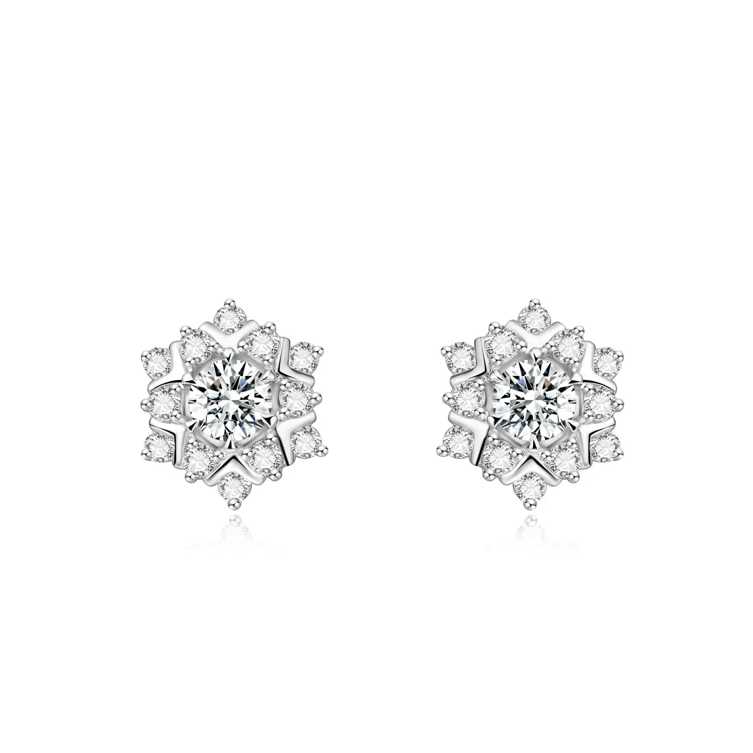 

NGIC/NGTC Certificated Snowflake Stud Earings 18K Gold Lab Grown Diamond Earrings Fine Jewelry Wedding Anniversary