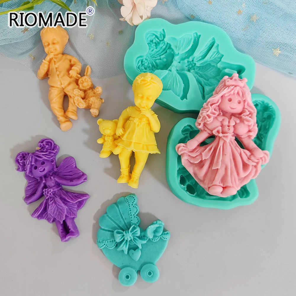 Baby Silicone Cake Mold Boy And Girl Chocolate Dessert Biscuit Baking Fondant Cake Decorating Tools DIY Clay Soft Crafts Mould