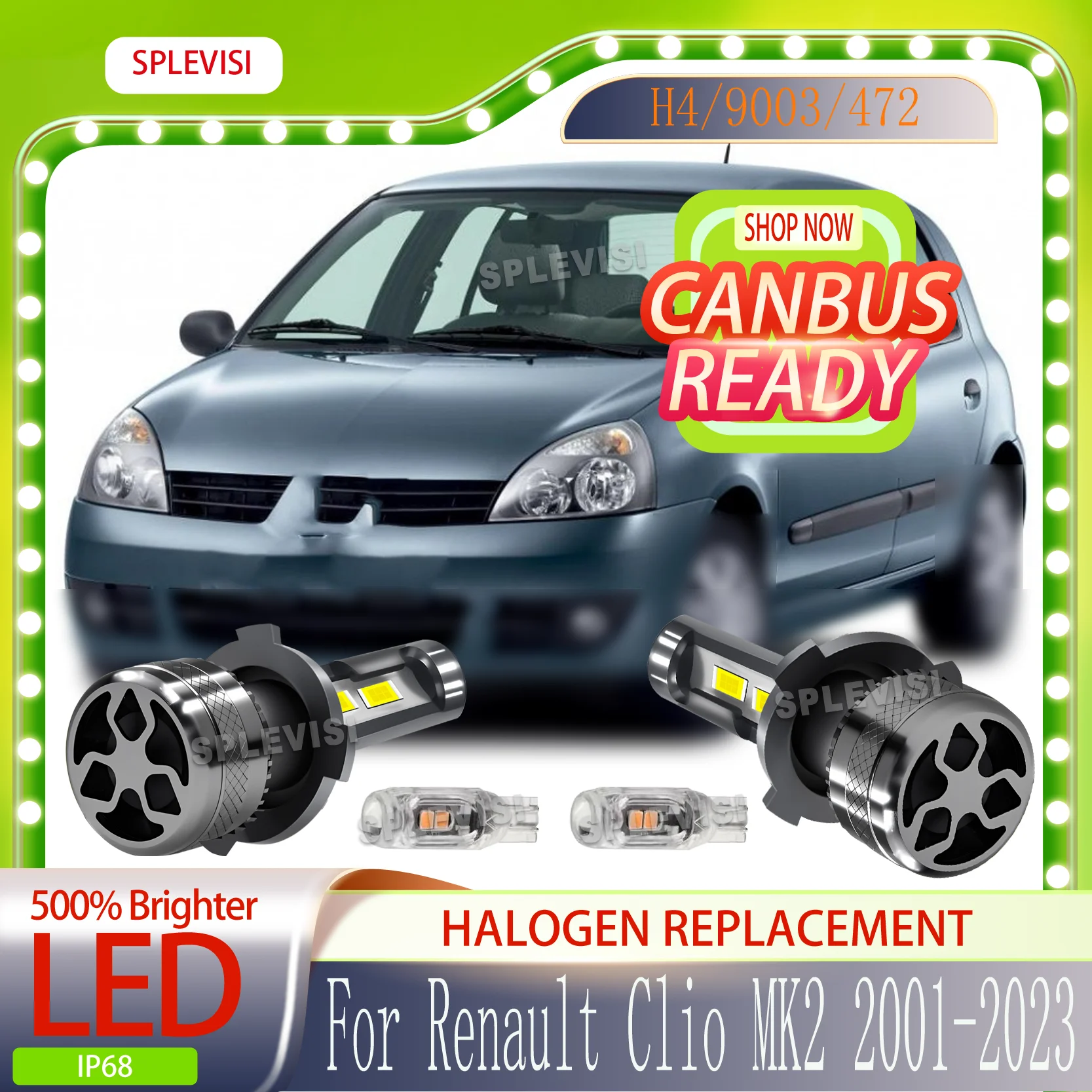 

Easy installation LED Car Light built-in anti-flicker load resistor For Renault Clio MK2 2001 2002 2003 2004 2005 2006-2023