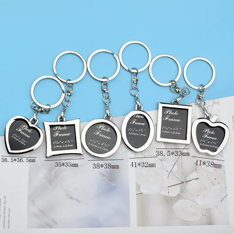 Creative Couple Photo Frame KeyChain Personality Love Key Chain Stainless Steel Men and Women Accessories Pendant Jewelry Gift