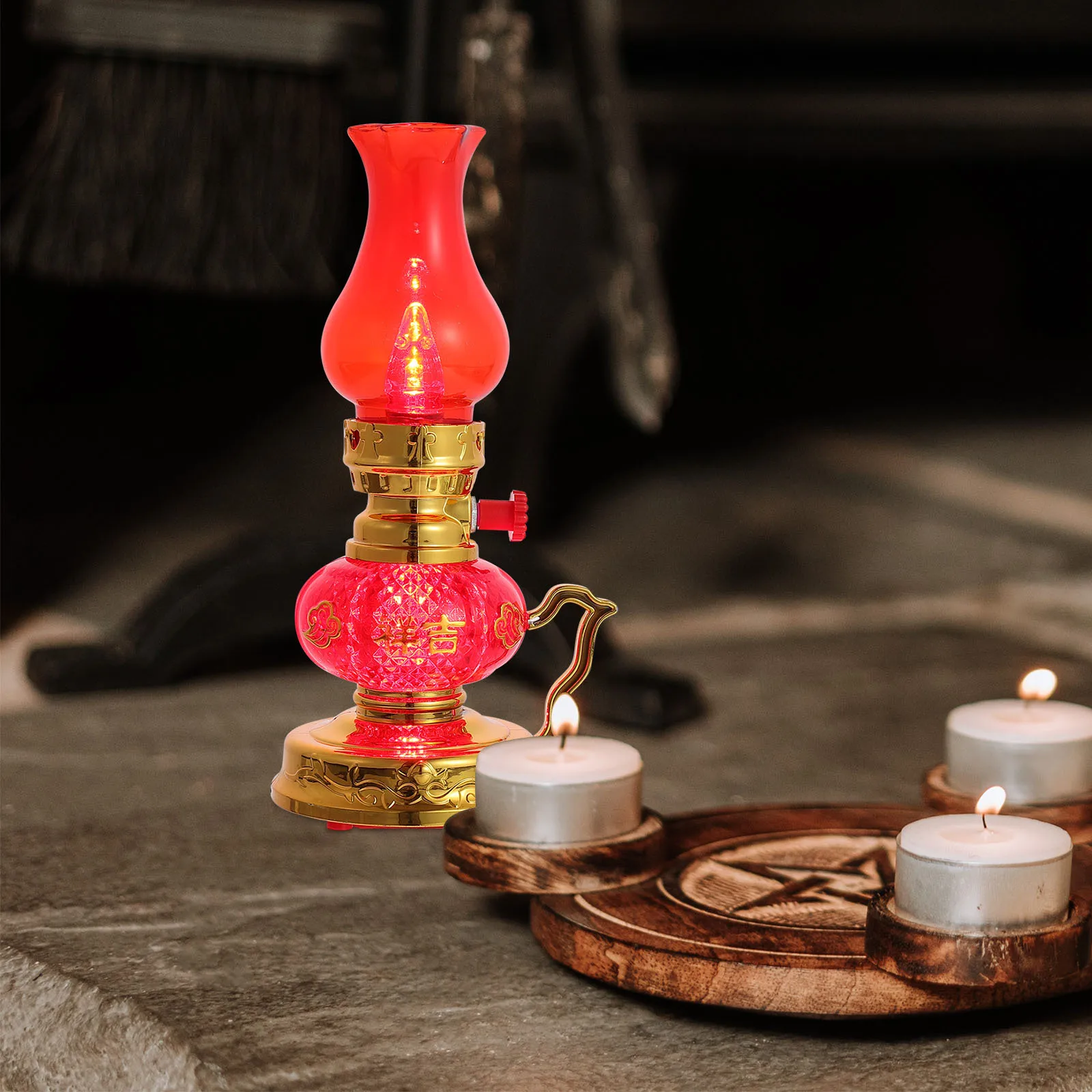 قابلة للشحن الكهربائية للمنزل معبد ديكور ضوء ديني نعمة مصباح ديكور بوذا مصباح البوذية