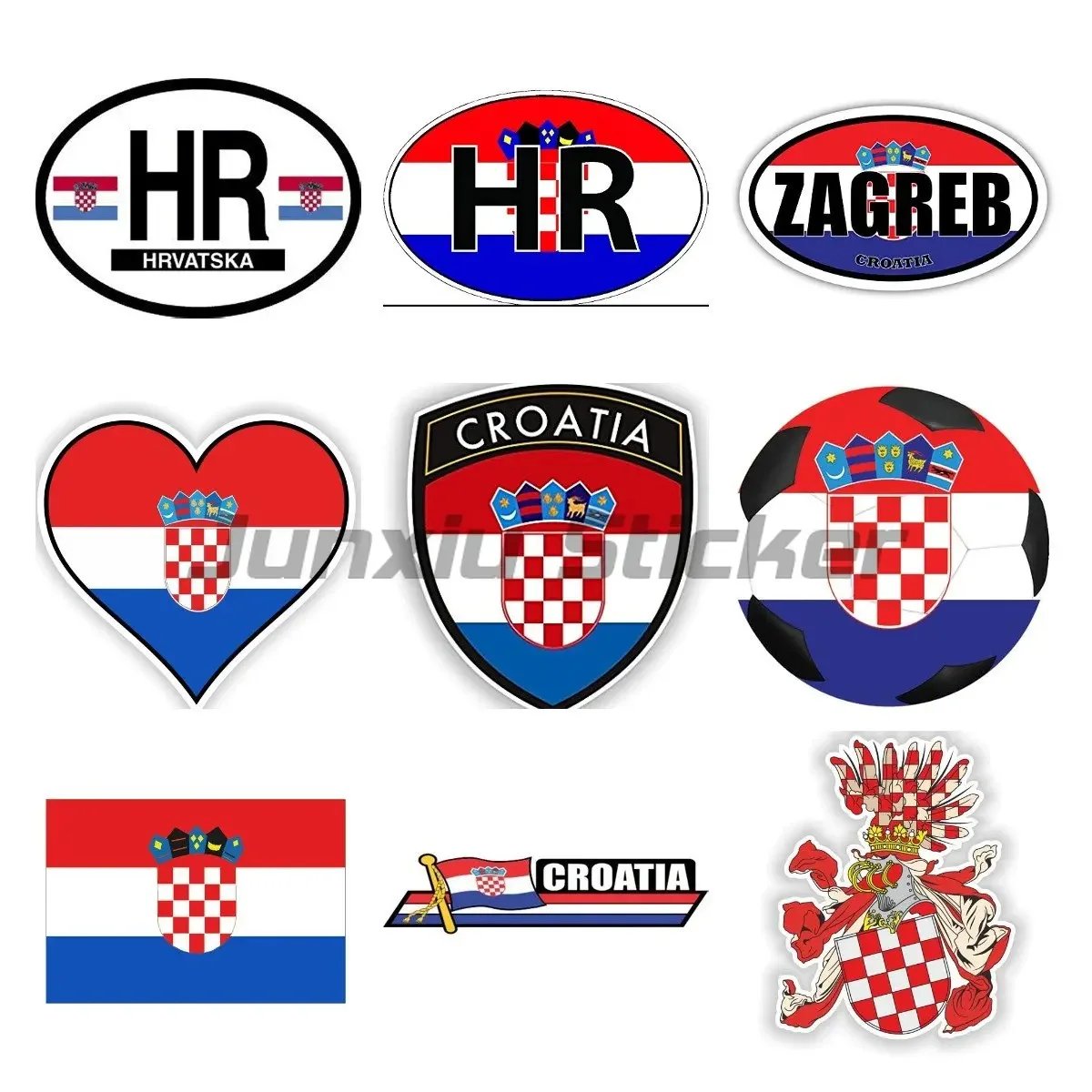 

Croatia National Flag National Emblem Car Sticker Decor for Auto Motocross Racing Laptop Helmet Trunk Vinyl Decor Decal