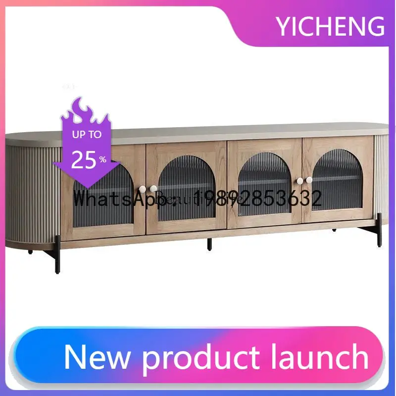 

QQ Nordic solid wood wabi wind retro TV cabinet modern simple living room home floor cabinet