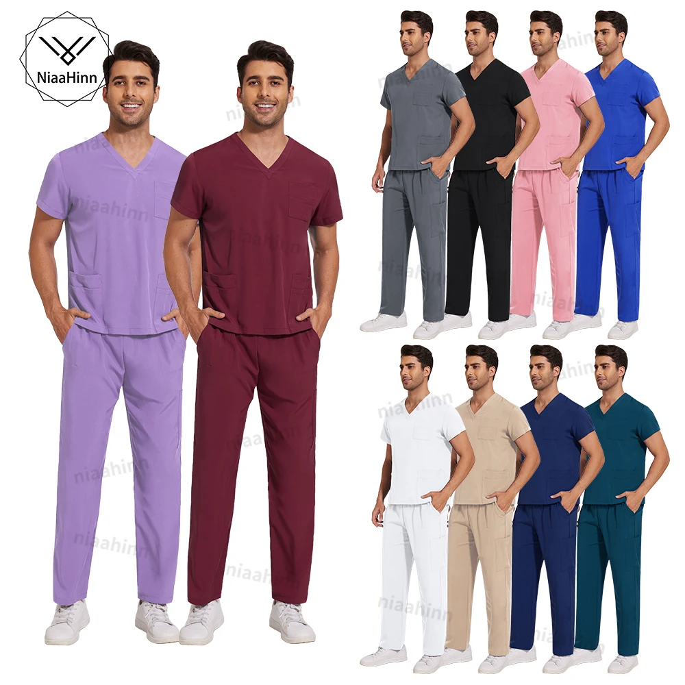 

Nursing Scrubs Set Anti-Wrinkle Medical Surgical Gown Wholesale Hospital Scrub Top Doctor Nurse Special Scrub Uniform Men Women