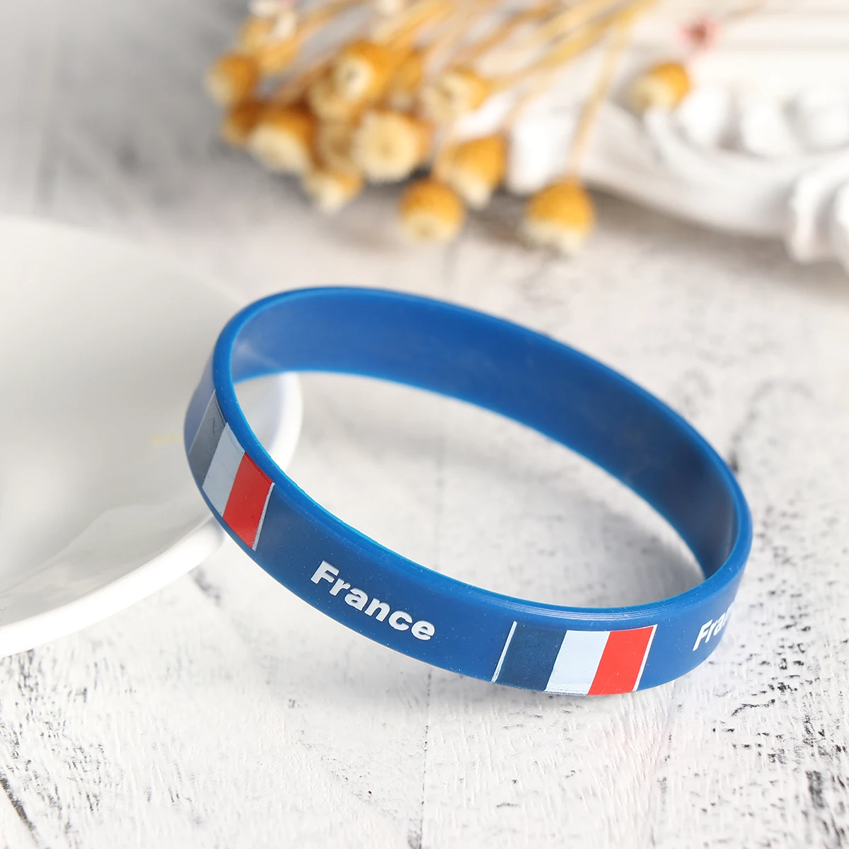 

12 Pcs Bracelet Comfortable Wristband Country Flag Letter Case Random Bands Cheer Your