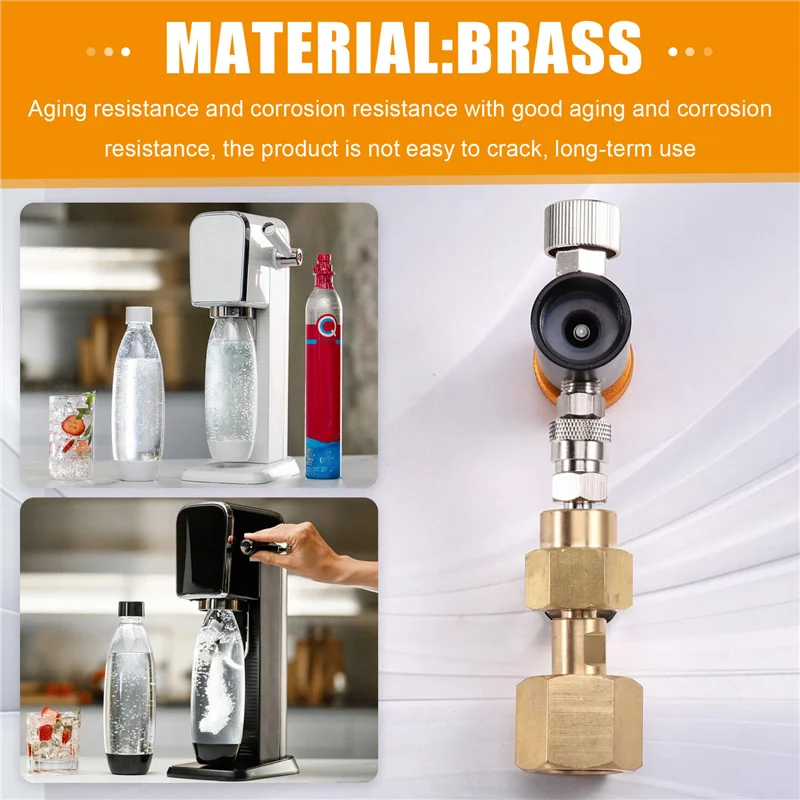 A93E-For Sodastream Carbonator Cylinder Inflation Joint Inflation Valve Supplement Station Adapter,Adapter Inflation Valve