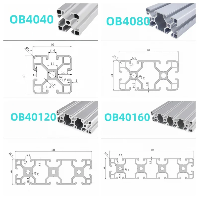 

Экструзионный алюминиевый профиль, стандарт ЕС 4040/4080/40120, алюминиевый профиль с ЧПУ, детали 3D-принтера, направляющая для анодной проволоки, алюминиевый профиль