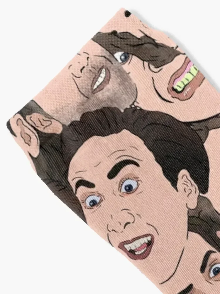 Nicolas Cage All Over Socks men cotton high quality snow Socks Men Women's