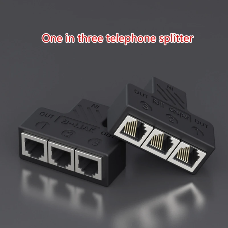 Divisor teléfono Adaptador teléfono 3 vías/4 vías Puerto RJ11 6P6C para uso en hogar y oficina