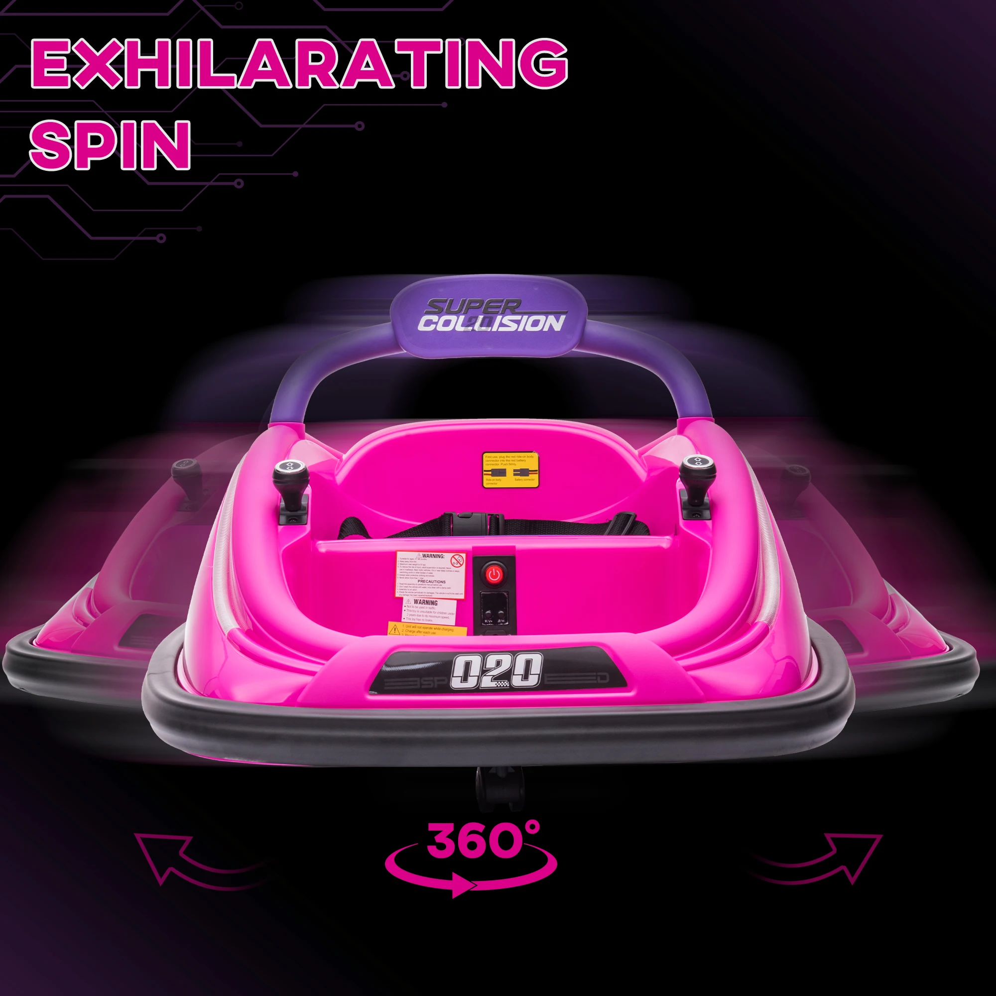 Voiture pare-chocs 12V pour enfants, jouet avec télécommande Parent, noir