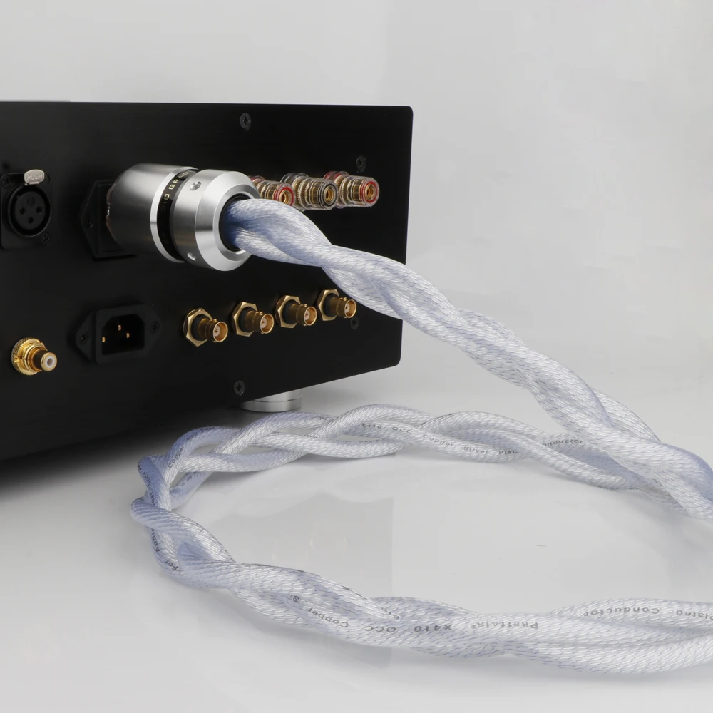 OCC Silver plated Audiophile US AC Audiophile audio amplifier DAC filter HIFI silver Power cable Pure Copper hifi US Power Plug