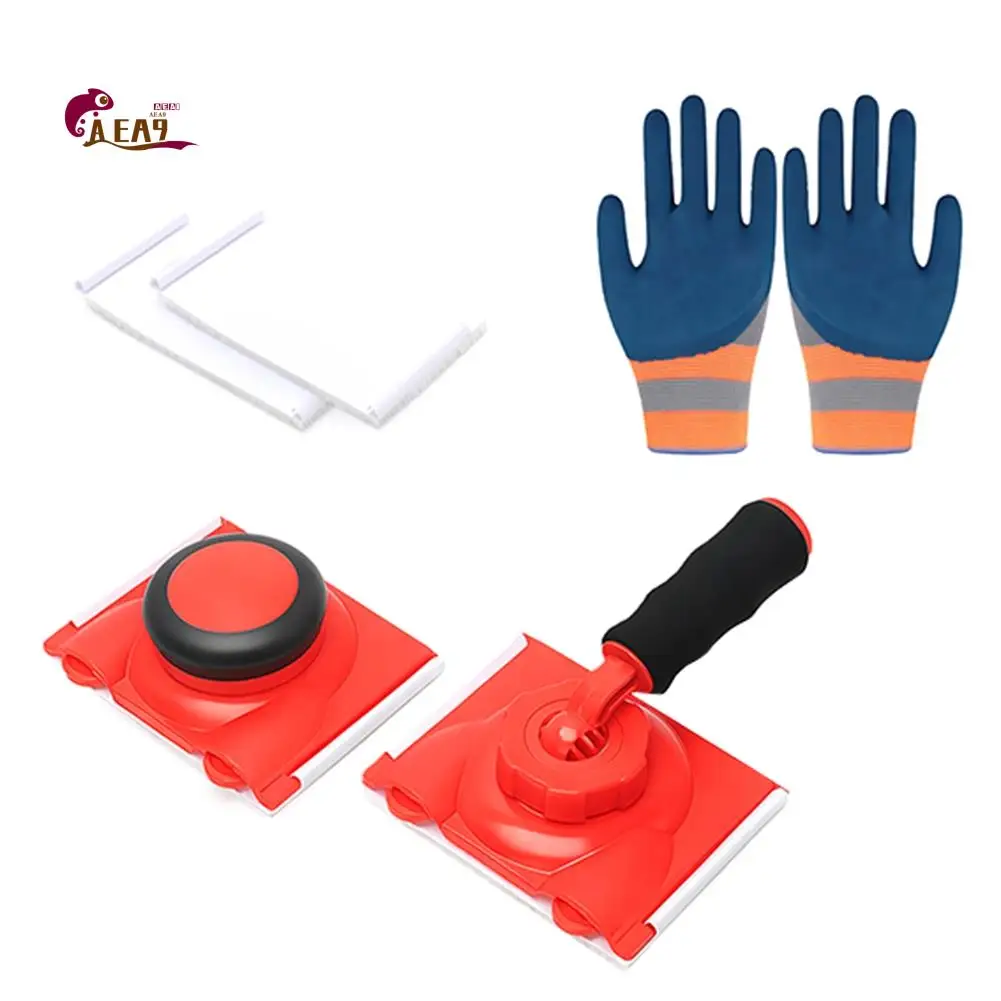 AEA9-Paint Edger Set Cutting In Tools For Painting Walls And Ceilings, Paint Pads Edging Tool With Sponges And Gloves