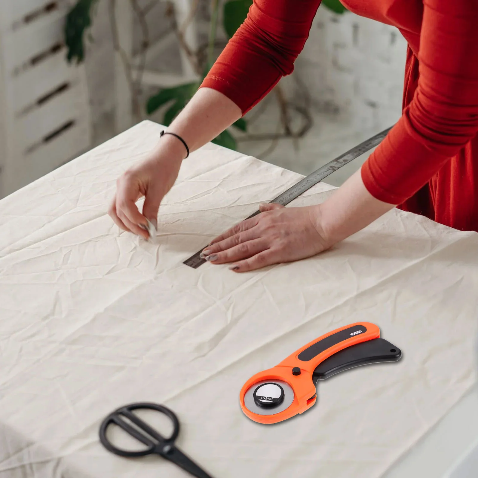 1 set 1 set taglierina rotativa per tessuto lame sostituibili resistenti strumento artigianale per cucire quilting taglierina per rotoli di stoffa fai da te