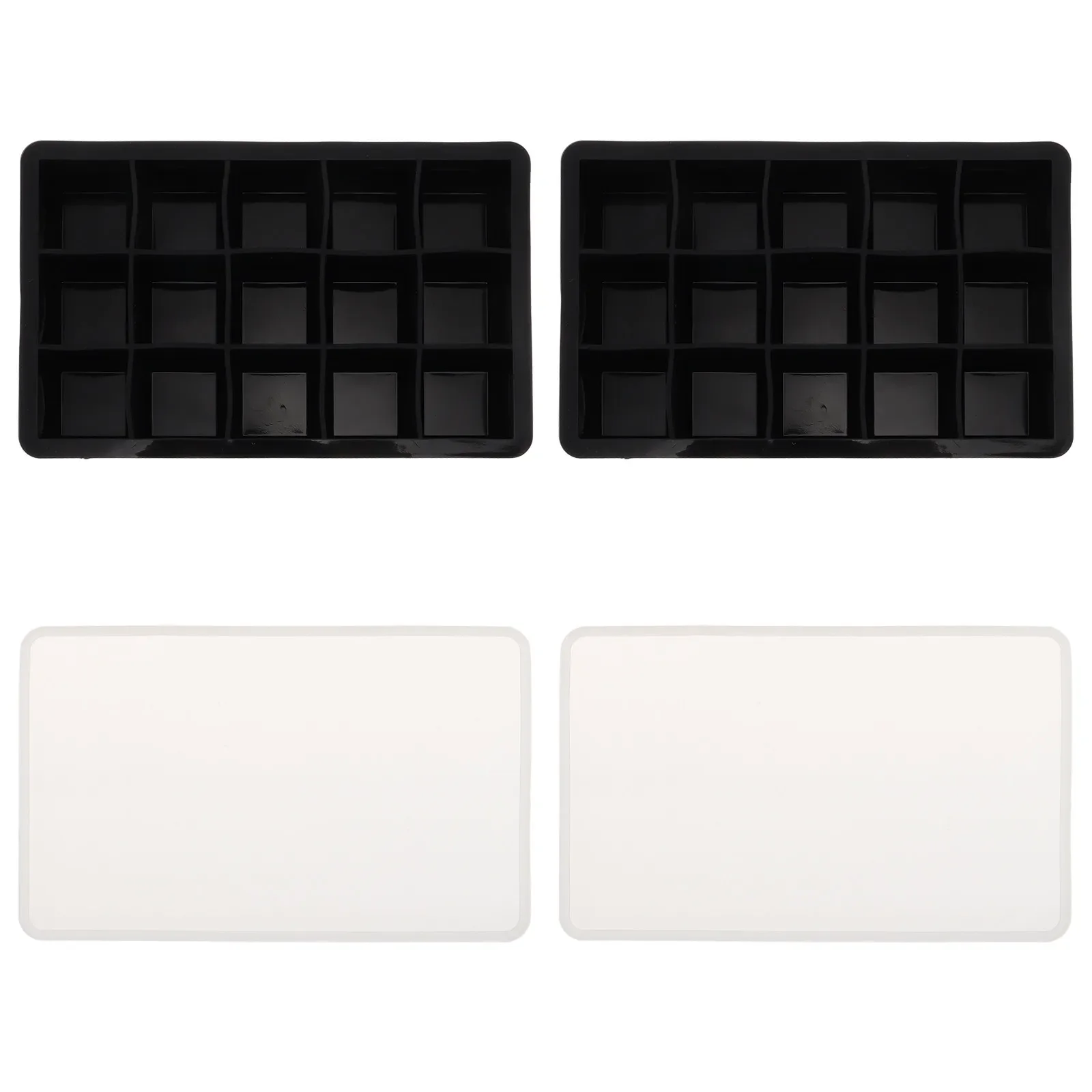 2Pcs Ice Cube Molds Silicone Nonstick Tray with Lid for Summer Cocktails Whiskey Coffee Household Ice Makers Tray