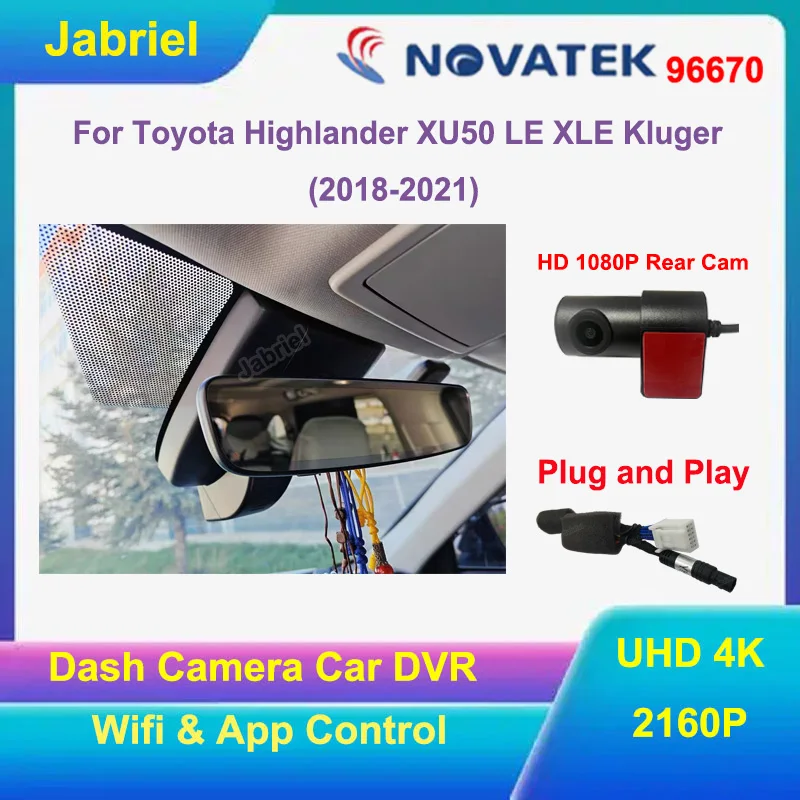 

UHD 4K Car DVR For Toyota Highlander XU50 Kluger 2018 2019 2020 2021 For Toyota Highlander LE XLE 2018 2019 2020 2021 Dash Cam