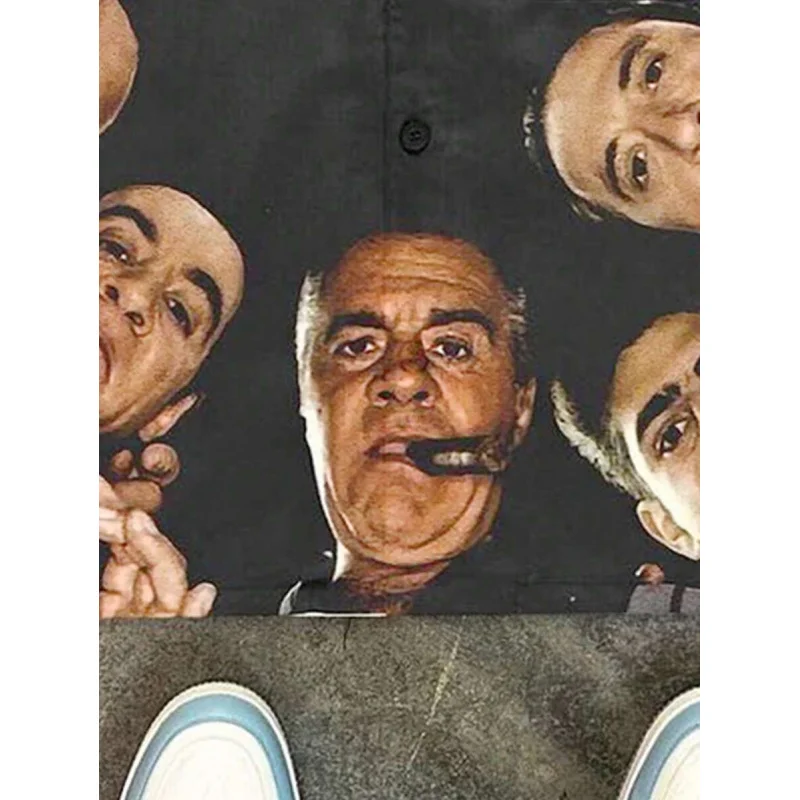 Men's Summer Short Sleeve Shirt, Portrait Print, Fashion Casual Shirt