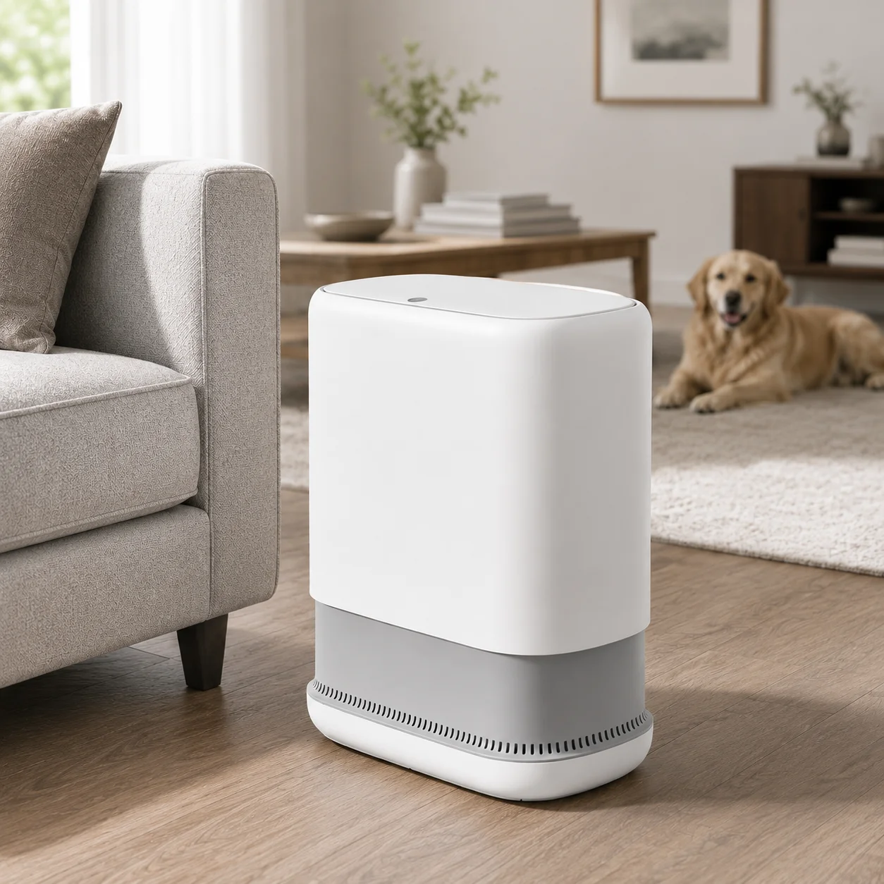 JOYBOS 3.1 Gal Slim Trash Can with Press-to-Open Lid, Narrow Waste Bin for Bathroom, Bedroom, Living Room & Kitchen