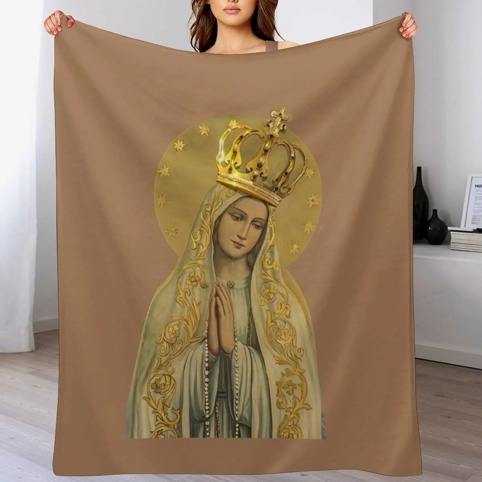 

Our Lady of Rosary Throw Blanket blankets ands Plush Tourist warm winter Blankets