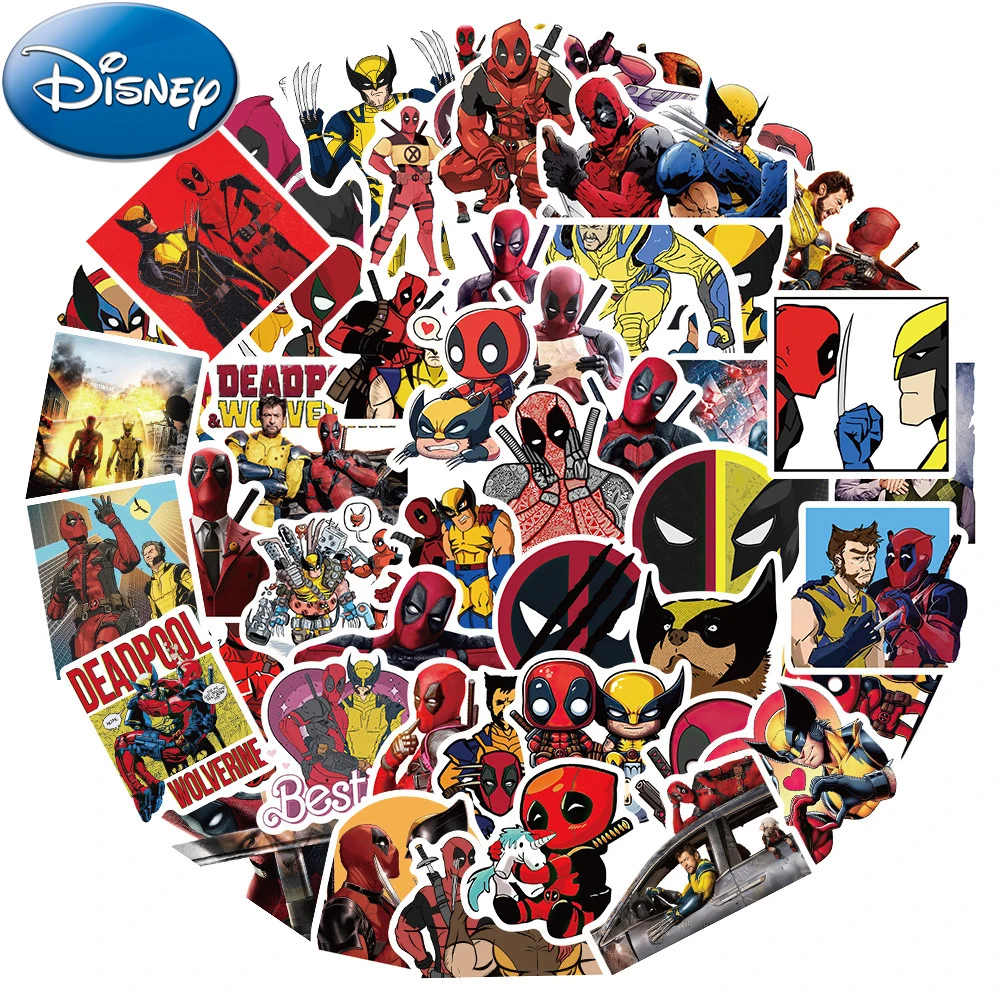 10/30/50PCS Deadpool & Wolverine Disney Stickers Decals Decoration Suitcase Scrapbooking Phone Laptop Stationery Kid Sticker