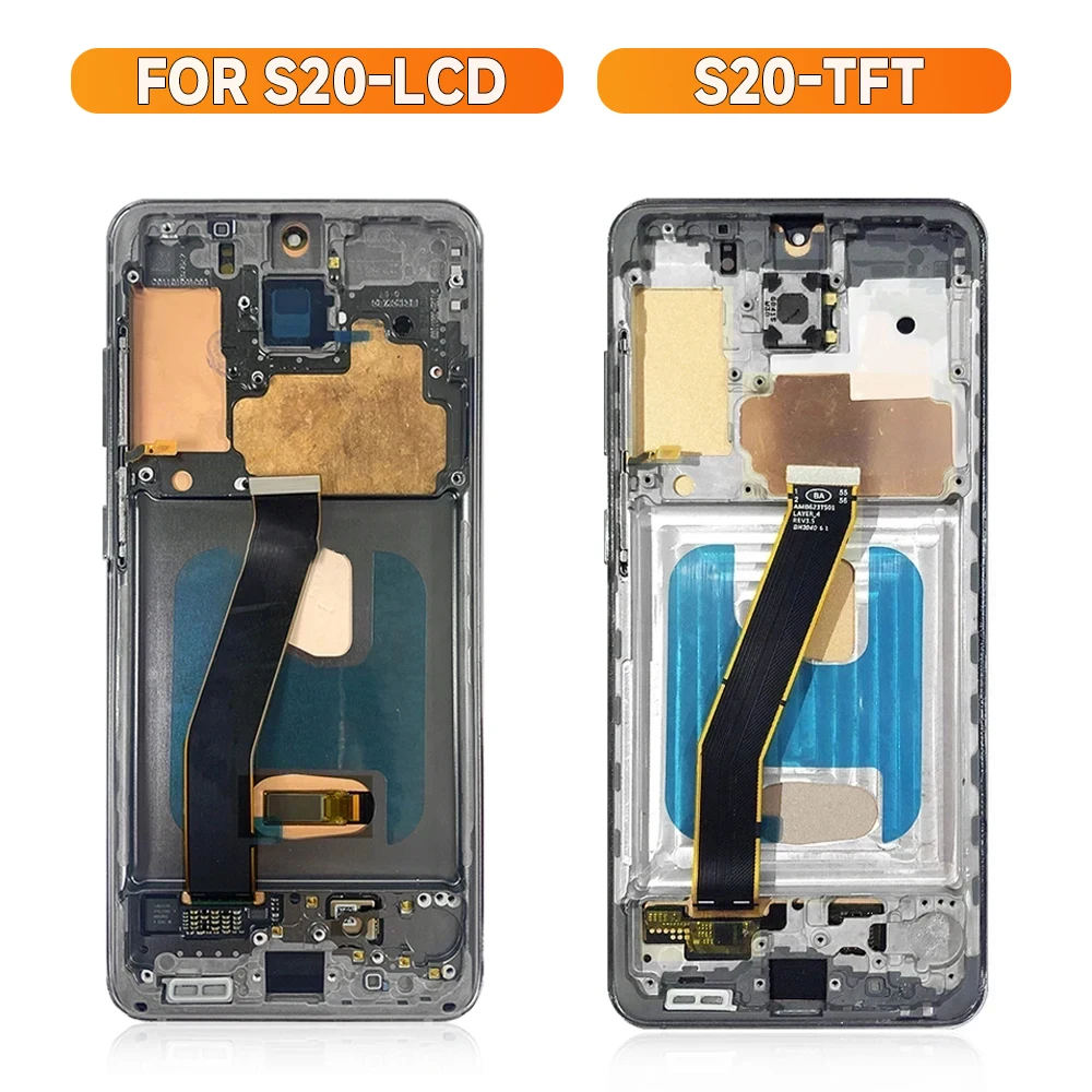 TFT S20 4G Screen For Samsung Galaxy S20 5G LCD Display G980 SM-G980F/DS Touch Panel Digitizer Assembly Replacement with Frame