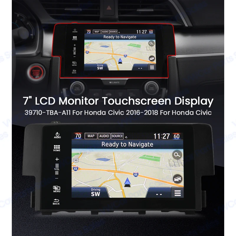 For Honda Civic 2016-2018 39710-TBA-A21 A11 305 7 Inch Touch Screen LCD Display Monitor 39101-TGG-A01 TBA TBC A31 TEG A02 M1