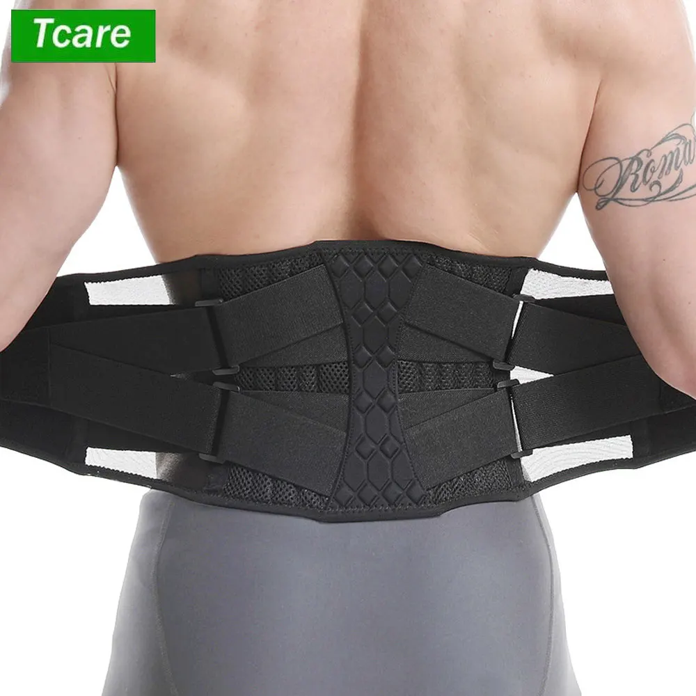 Sports Adjustable Lumbar Back Brace Anti-skid Breathable Waist Support Belt for Exercise Fitness Cycling Running Gym Tennis Golf